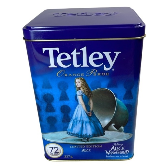 2010 Disney Alice In Wonderland Tetley Tea Orange Pekoe Tin Limited Edition - Picture 1 of 12